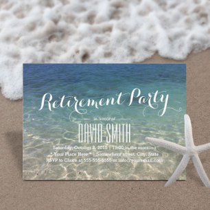 Tropical Beach Retirement Party Invitation