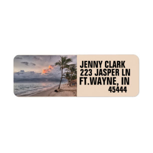 TROPICAL BEACH RETURN ADDRESS LABELS