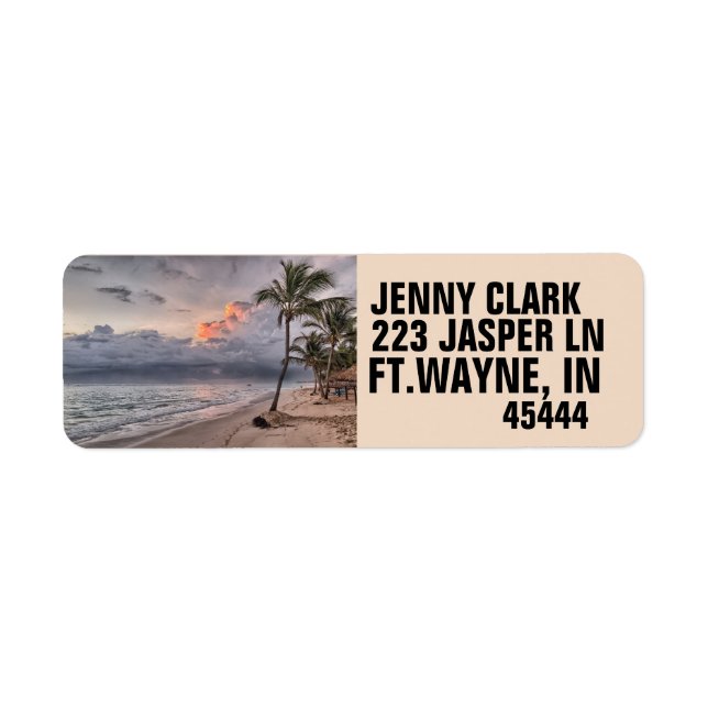 TROPICAL BEACH RETURN ADDRESS LABELS (Front)