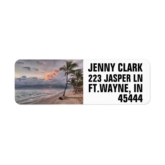 TROPICAL BEACH RETURN ADDRESS LABELS (Front)