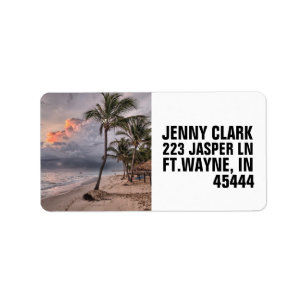 TROPICAL BEACH RETURN ADDRESS LABELS