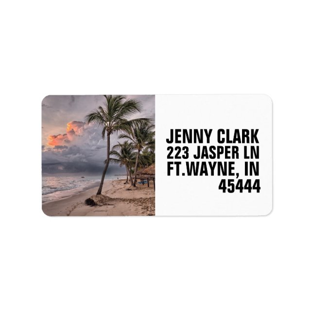 TROPICAL BEACH RETURN ADDRESS LABELS (Front)