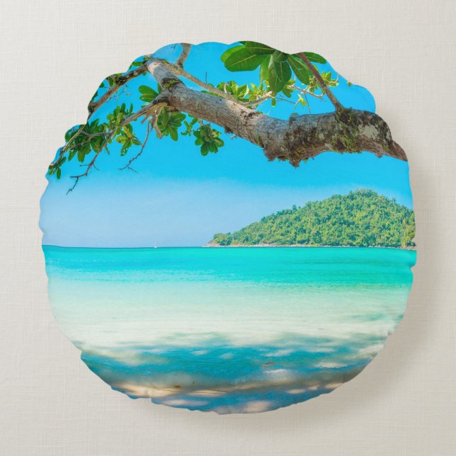 Tropical Beach Round Cushion (Front)