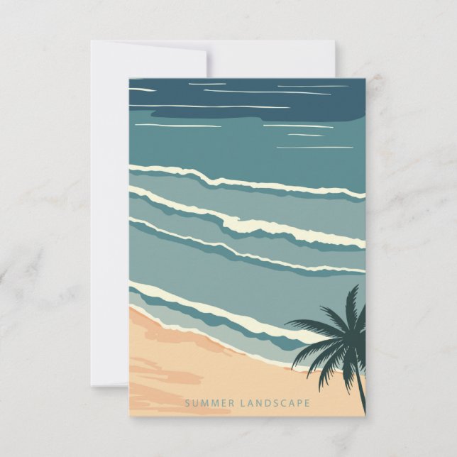 Tropical beach RSVP card (Front)