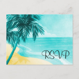 Tropical Beach RSVP Invitation Postcard