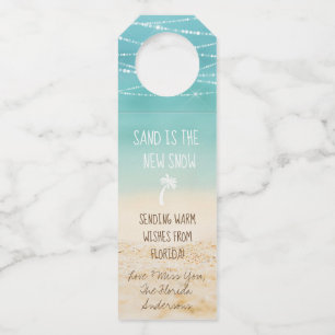 Tropical Beach Sand is the New Snow Cute Holiday Bottle Tag