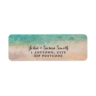 tropical beach sand return address labels