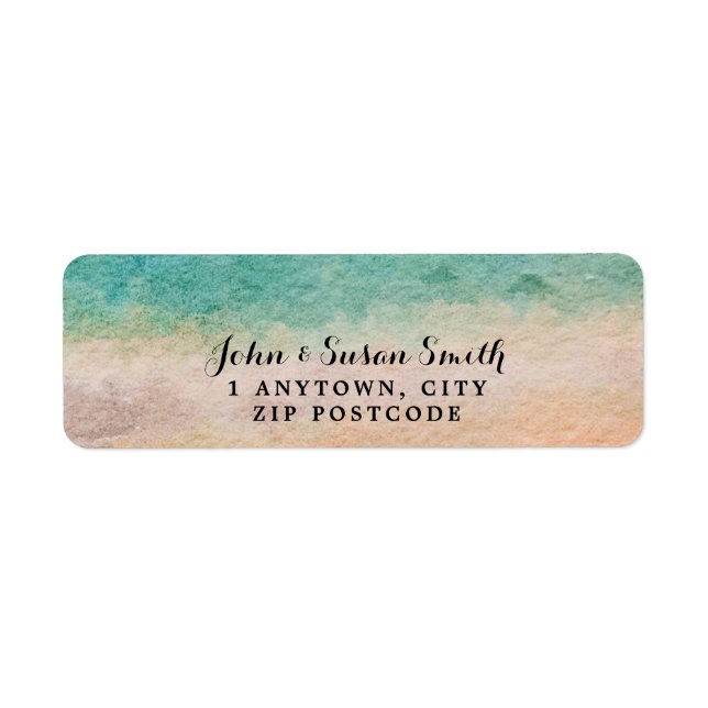 tropical beach sand return address labels (Front)