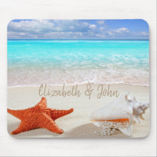 Tropical Beach,Sand,Seashells Mouse Mat