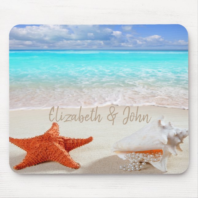 Tropical Beach,Sand,Seashells Mouse Mat (Front)