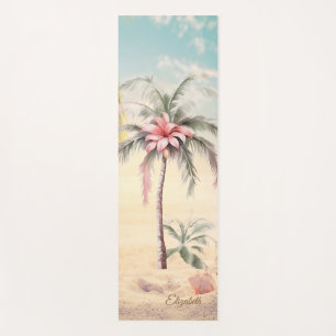 Tropical Beach, Sand,Seashells,Palm Yoga Mat