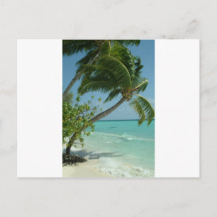 Tropical Beach Sand Sun Water Ocean Waves Surf Art Postcard