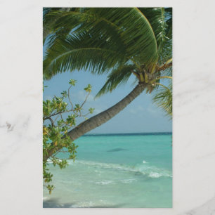 Tropical Beach Sand Sun Water Ocean Waves Surf Art Stationery