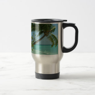 Tropical Beach Sand Sun Water Ocean Waves Surf Art Travel Mug