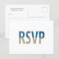 Tropical Beach Sand Water Photo Wedding RSVP