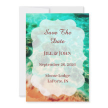 Tropical Beach Save the Date Announcement