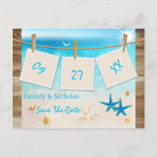 Tropical Beach Save the Date Postcard