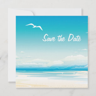 Tropical Beach Save the Date Wedding Invitat