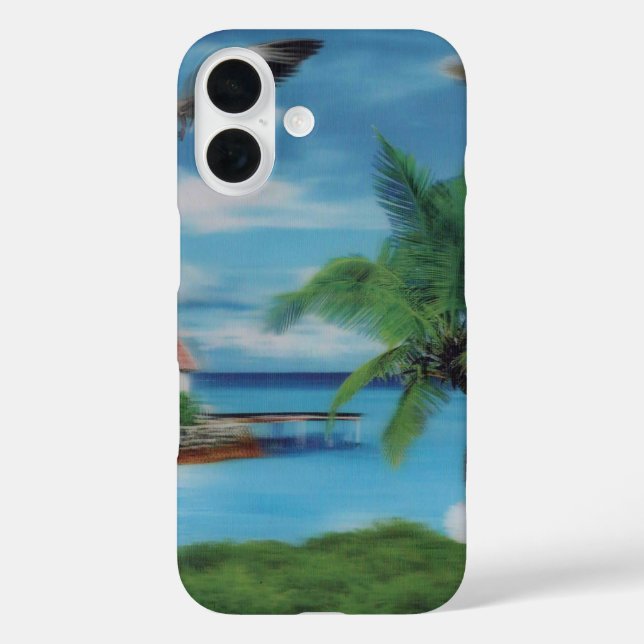 Tropical Beach Scene Art Print Case-Mate iPhone Case (Back)