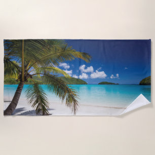 Tropical Beach Scene Beach Towel