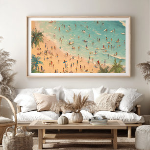 Tropical Beach Scene Coastal Summer Poster