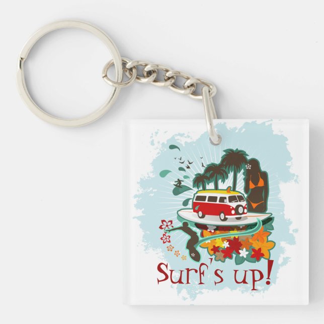 Tropical Beach Scene Key Ring (Front)