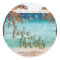 tropical beach scene love and thanks favor sticker