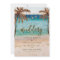 tropical beach scene modern wedding invitation