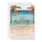tropical beach scene modern wedding invitation