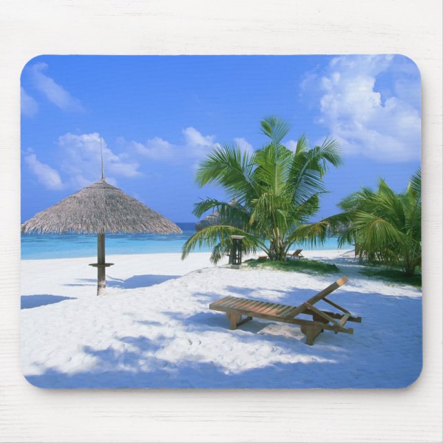 Tropical Beach Scene Mouse Pad (Front)