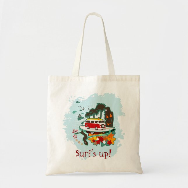 Tropical Beach Scene Tote Bag (Front)