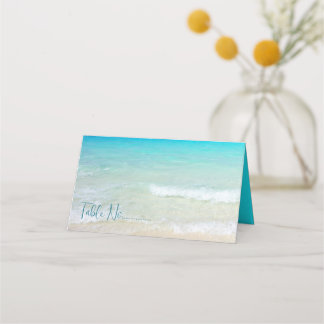 Tropical Beach Scene Turquoise Water Place Card