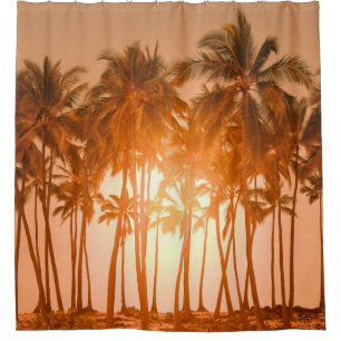 Tropical beach: scenic natural view shower curtain