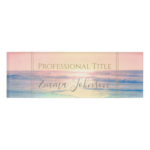 Tropical Beach Sea Sun Colorful Summer Name Tag