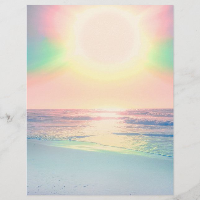 Tropical Beach Sea Sun Colourful Summer Custom Letterhead (Front)
