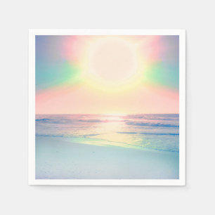 Tropical Beach Sea Sun Colourful Summer Napkin