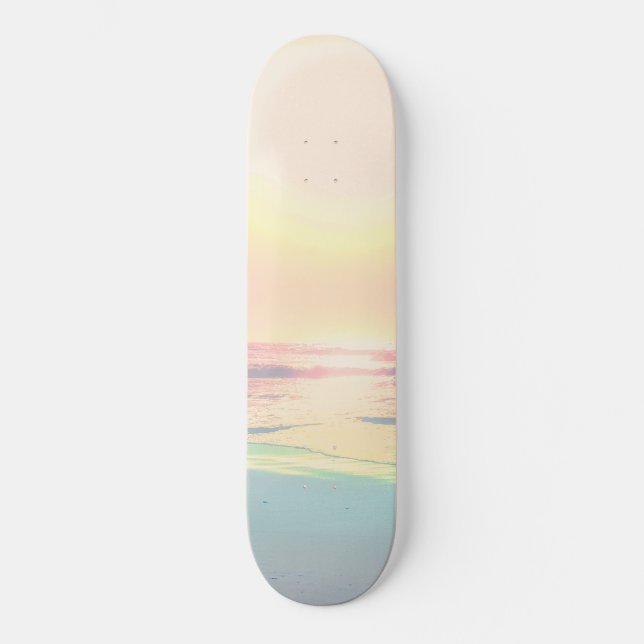 Tropical Beach Sea Sun Colourful Summer Skateboard (Front)