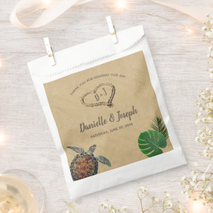 Tropical Beach Sea Turtle Wedding Favour Bags