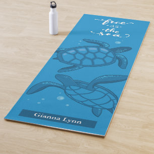 Tropical Beach Sea Turtles Personalised Yoga Mat
