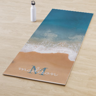 Tropical Beach Sea Wave Personalised Monogram  Yoga Mat