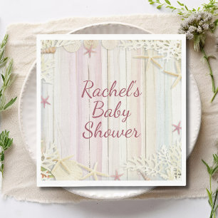 Tropical Beach Seashell Baby Shower Boho Chic Napkin
