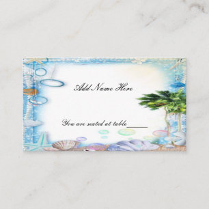 Tropical Beach Seashell Wedding Table Place Card