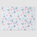 Tropical Beach Seashells Pattern  Tissue Paper<br><div class="desc">Add some coastal style to your presents and gift wrapping with this seashell pattern tissue paper in navy blue,  aqua and coral. Visit my "It's A Wrap" collection for coordinating gift wrap,  gift tags and more beach and nautical themed gift wrapping items.</div>