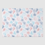 Tropical Beach Seashells Pattern  Tissue Paper<br><div class="desc">Add some coastal style to your presents and gift wrapping with this seashell pattern tissue paper in navy blue,  aqua and coral. Visit my "It's A Wrap" collection for coordinating gift wrap,  gift tags and more beach and nautical themed gift wrapping items.</div>