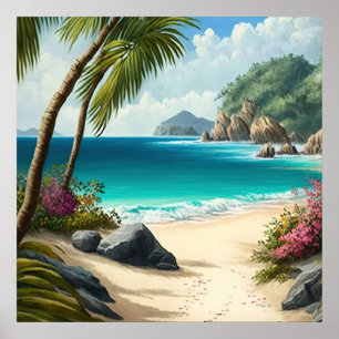 Tropical Beach Seaside Poster Print