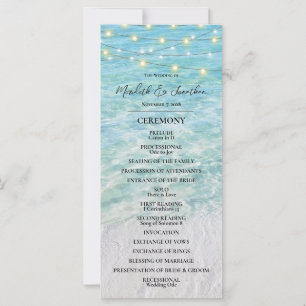 Tropical Beach Seaside String Light Wedding 