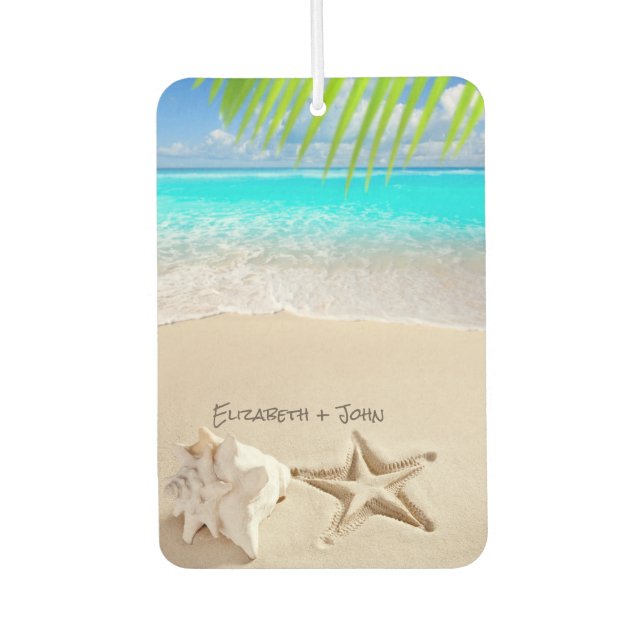 Tropical Beach,Seastar,Seashell Car Air Freshener (Front)