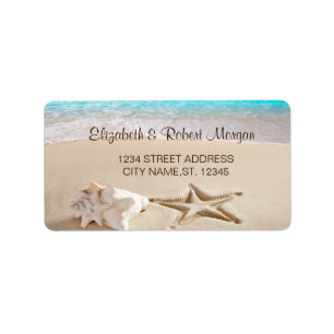 Tropical Beach,Seastar,Seashell Wedding Label