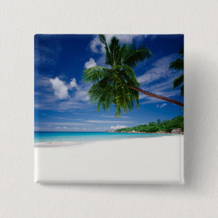 Tropical Beach Seychelles 15 Cm Square Badge