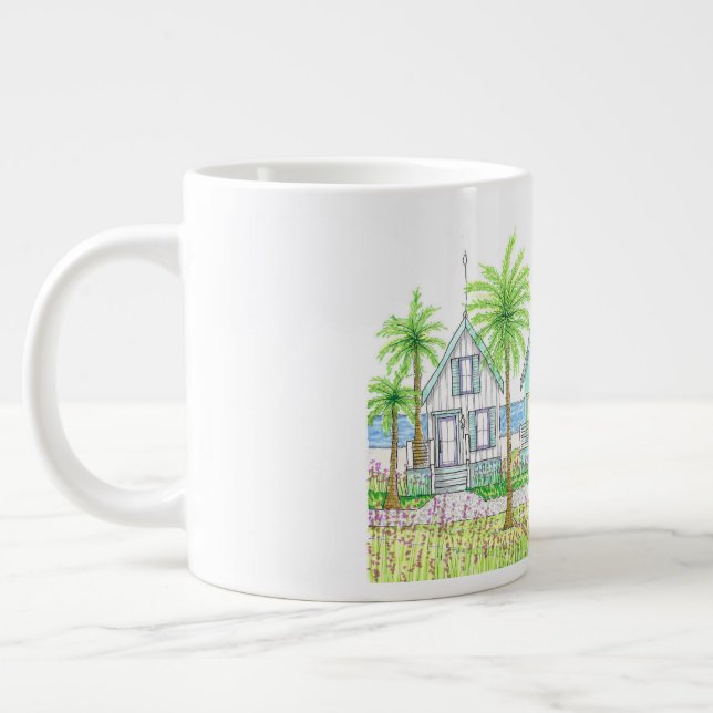 Tropical Beach Shack Jumbo Mug (Left)